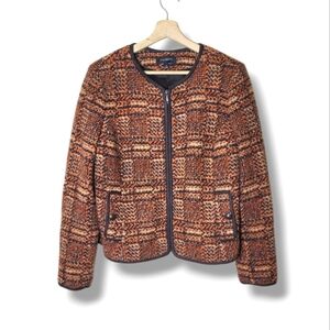 Talbots Tweed Blazer Jacket Full Zip Women's Size 12